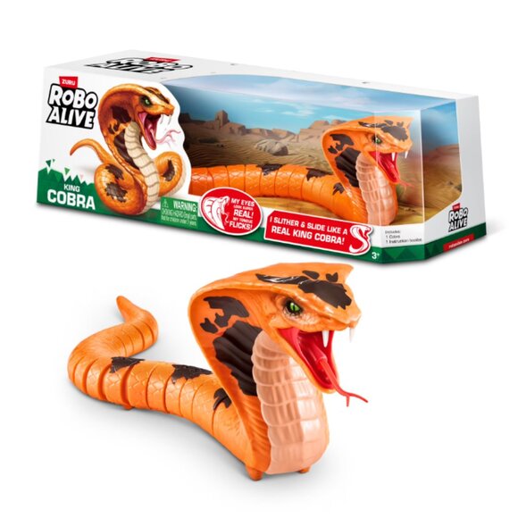 Robo Alive King Cobra Snake Electronic Robot Toy, Realistic Moving by ZURU, Ages - Picture 1 of 2